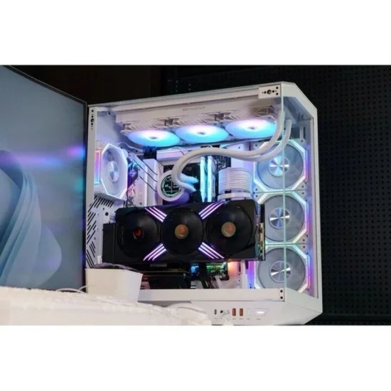 Darkflash dy470 atx mid tower gaming case - 4 argb fans included - White